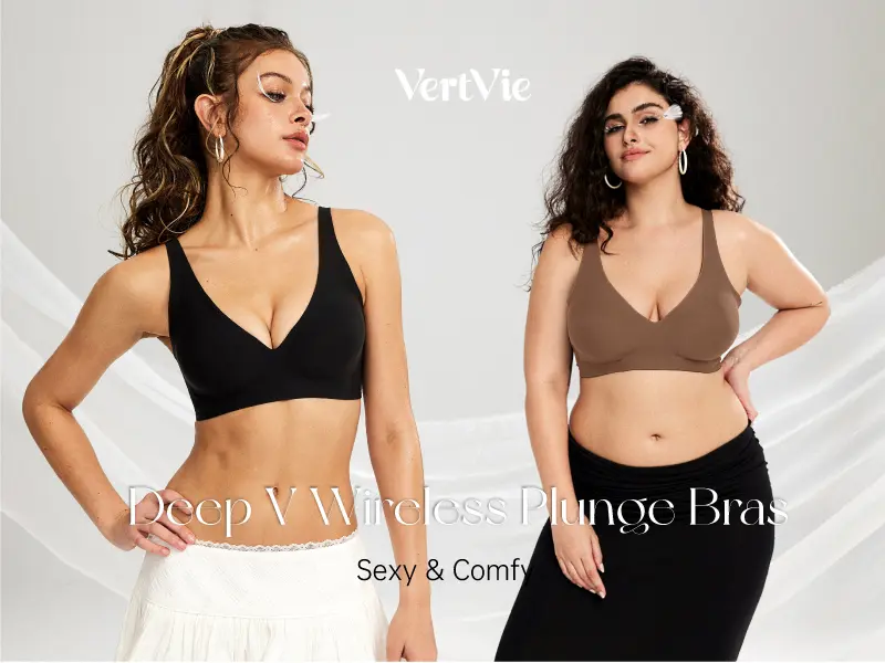 Vertvie｜BLAIR Deep-V Wireless Bra, Jelly Bras, Natural Lift & Clean Confidence Smooth Soft