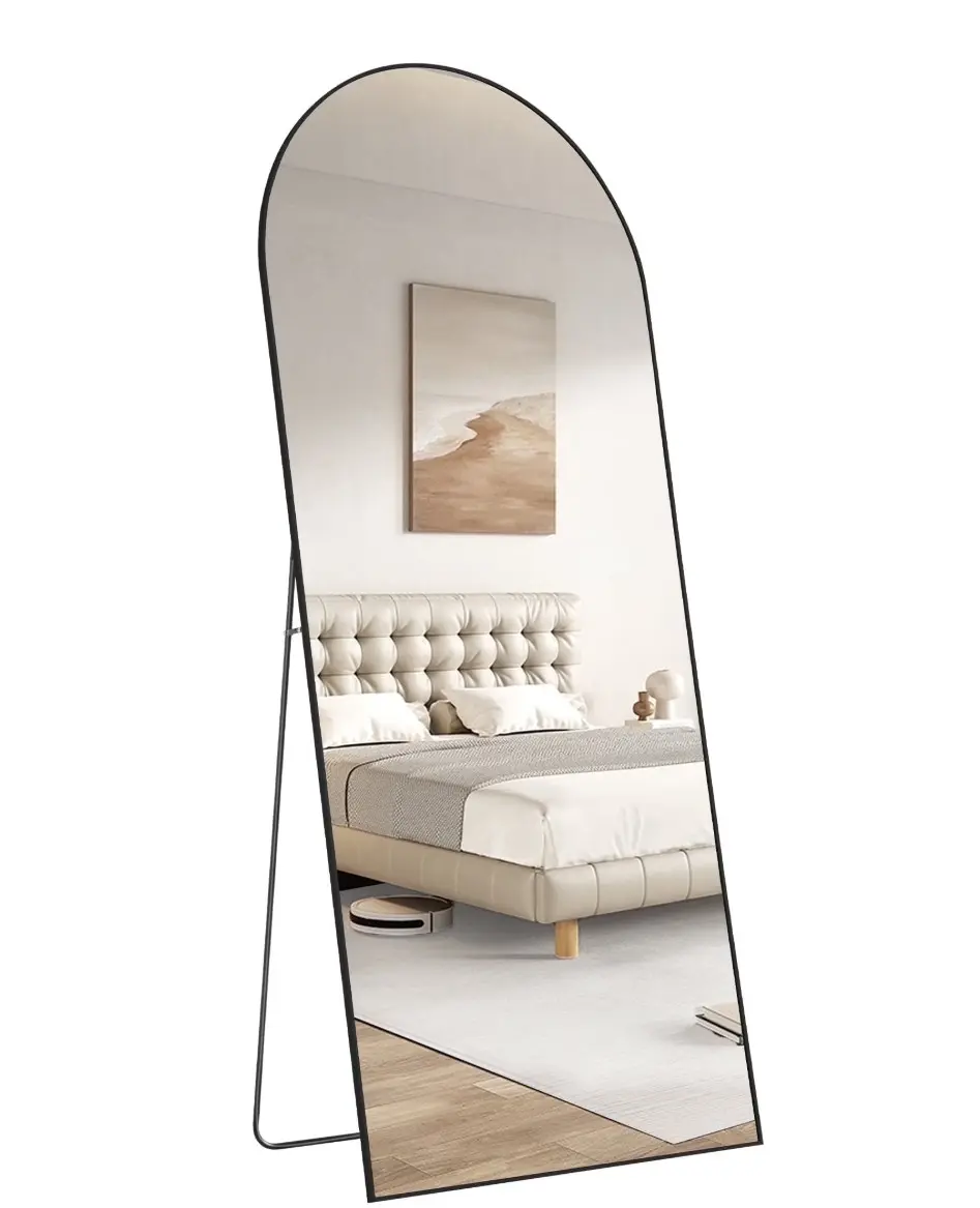 71"x26" Arched Full Length Mirror, Full Body Standing Mirror Floor Mirrors, Black