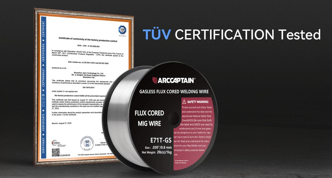 ARCCAPTAIN Flux Core Welding Wire .030'' .035'' E71T-GS Mig Welding Wire 2-Pound Spool Gasless Mild Carbon Steel Compatible With Lincoln Miller Forney Harbor Welder