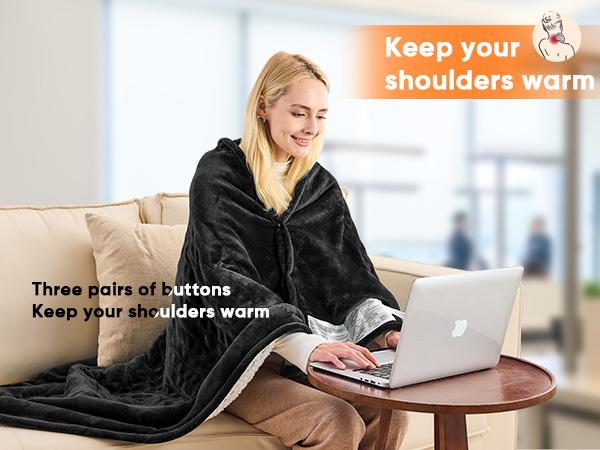 Greenoak Heated Blanket Electric Throw 50"X60", Heating Blanket with 10 Heat Levels 8 Hours Auto-Off,Fleece Soft Christmas Blanket,Gifts for Grandma Seniors Mom