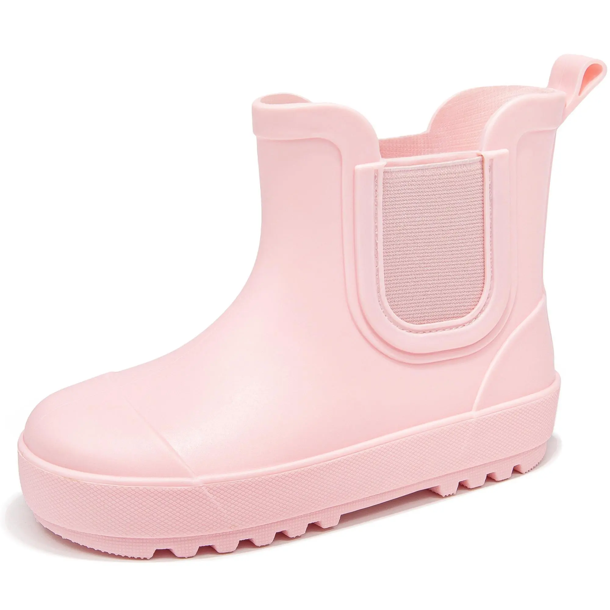 Kids' Chelsea Rain Boots - Waterproof PVC Rubber Pull-On Footwear Fashion, Ankle-Height Flat Heel Round Toe Lightweight Boots for Toddlers to Big Kids, Outdoor, Farm Use, Pull On Boot