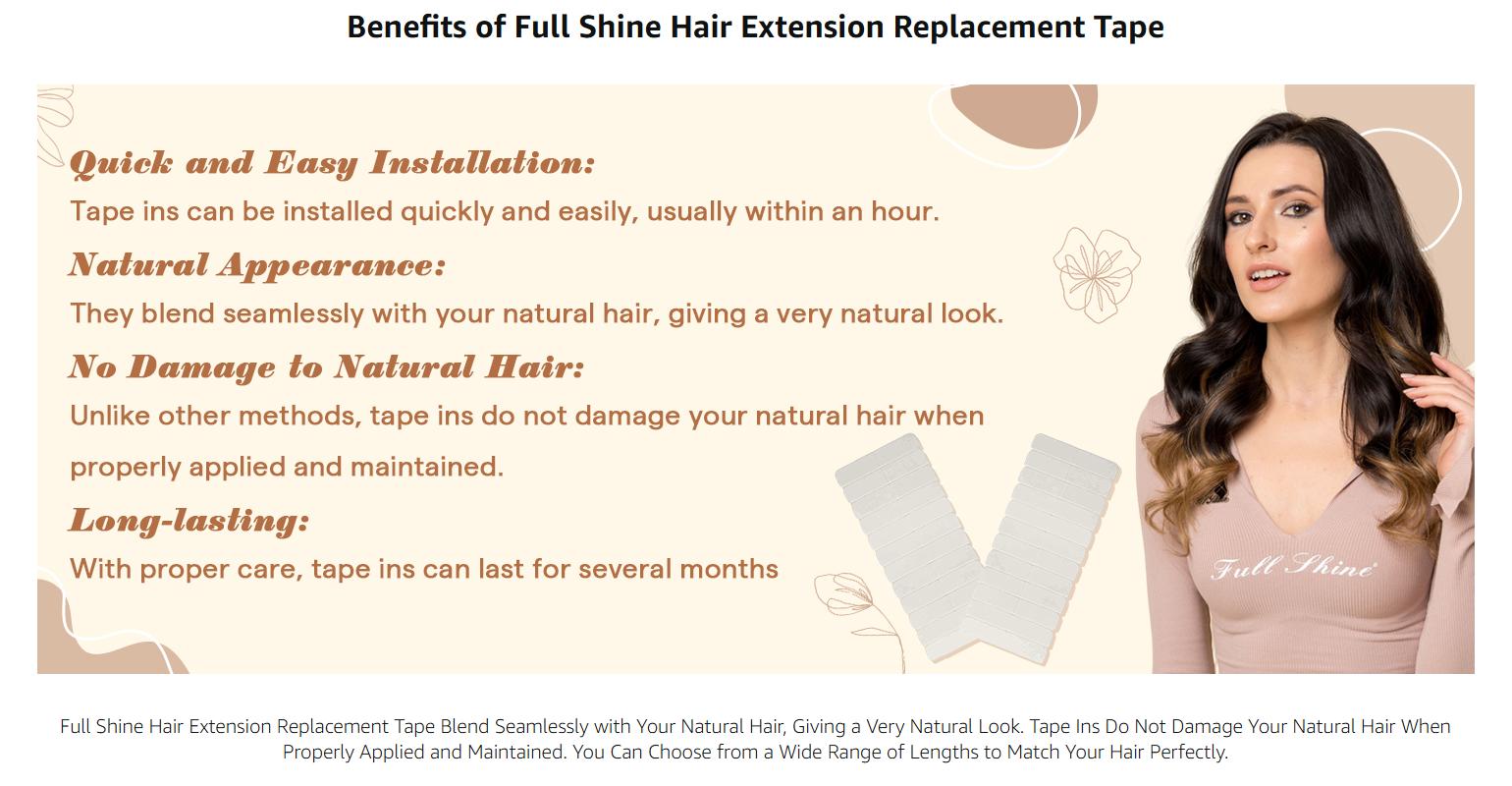 Full Shine Tape in Hair Extension Remover Adhesive, Replacement Tape, Extension Glue Remover, Fast Acting Hair Extensions Remover Comfort Care Full Shine Tape in Hair Extension Remover Adhesive, Replacement Tape, Extension Glue Remover, Fast Acting Hair Extensions Remover Comfort Care