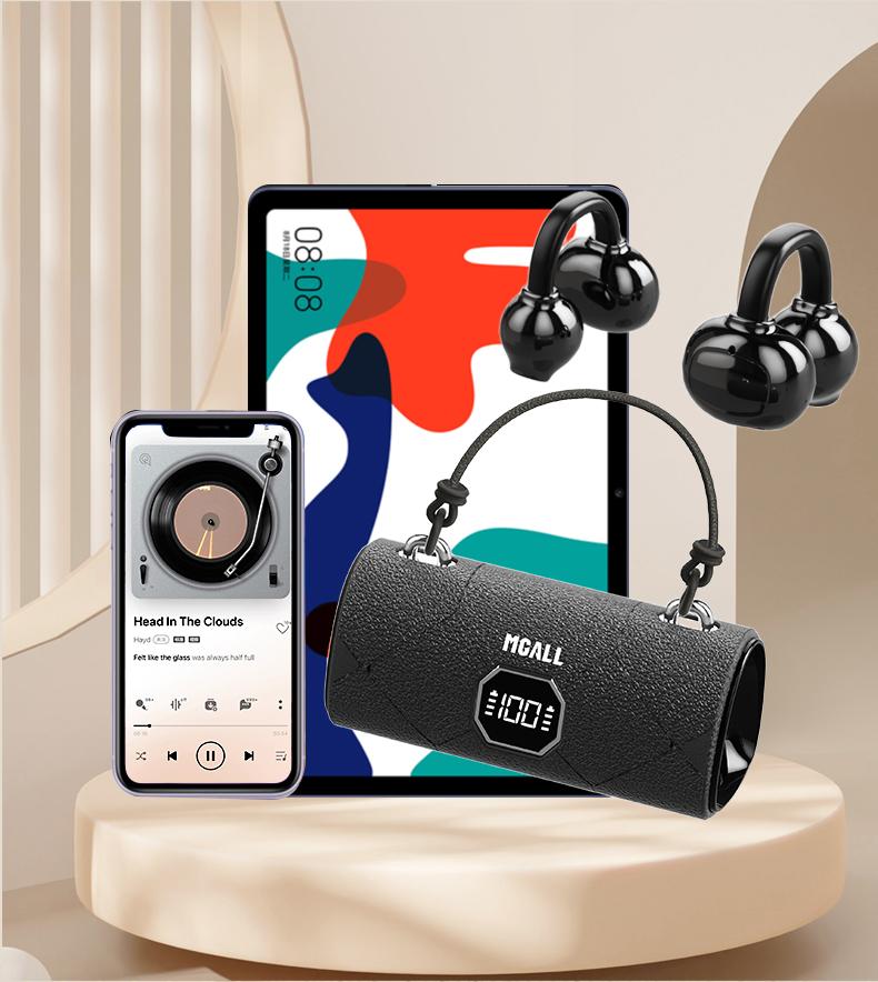 MGALL X22 Fashionable Clip-On Wireless Headphones with Handbag‑Style Light‑Luxury Leather Texture, Comfortable Fit, 2025 Bluetooth 6.0, LED HD Display, HiFi Sound, Sport & Travel Ready, Perfect Gift for Girlfriend,TikTokShop Back to School