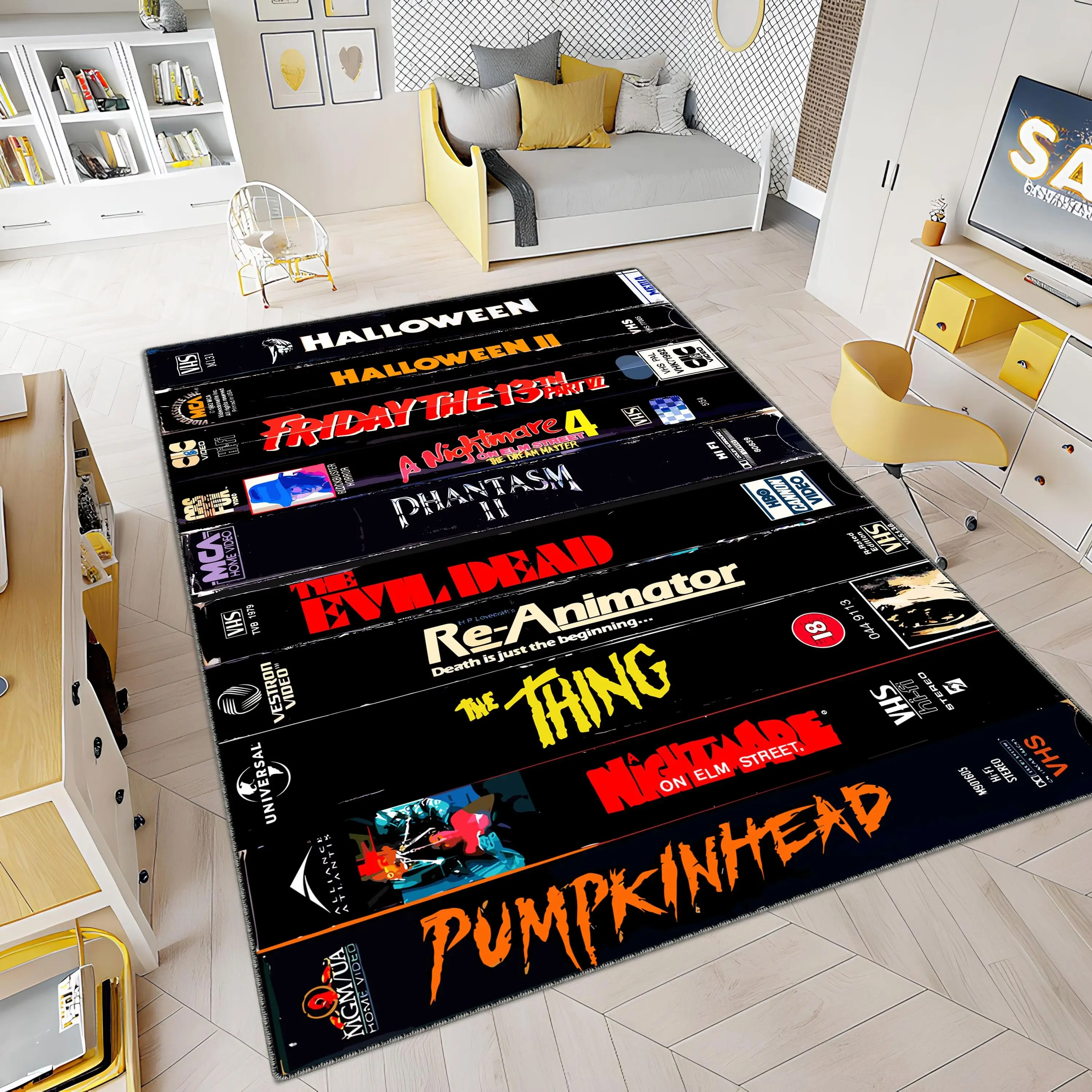 Horror Movie Series Area Rug - Custom Cool Fear Decor, Gift for Her