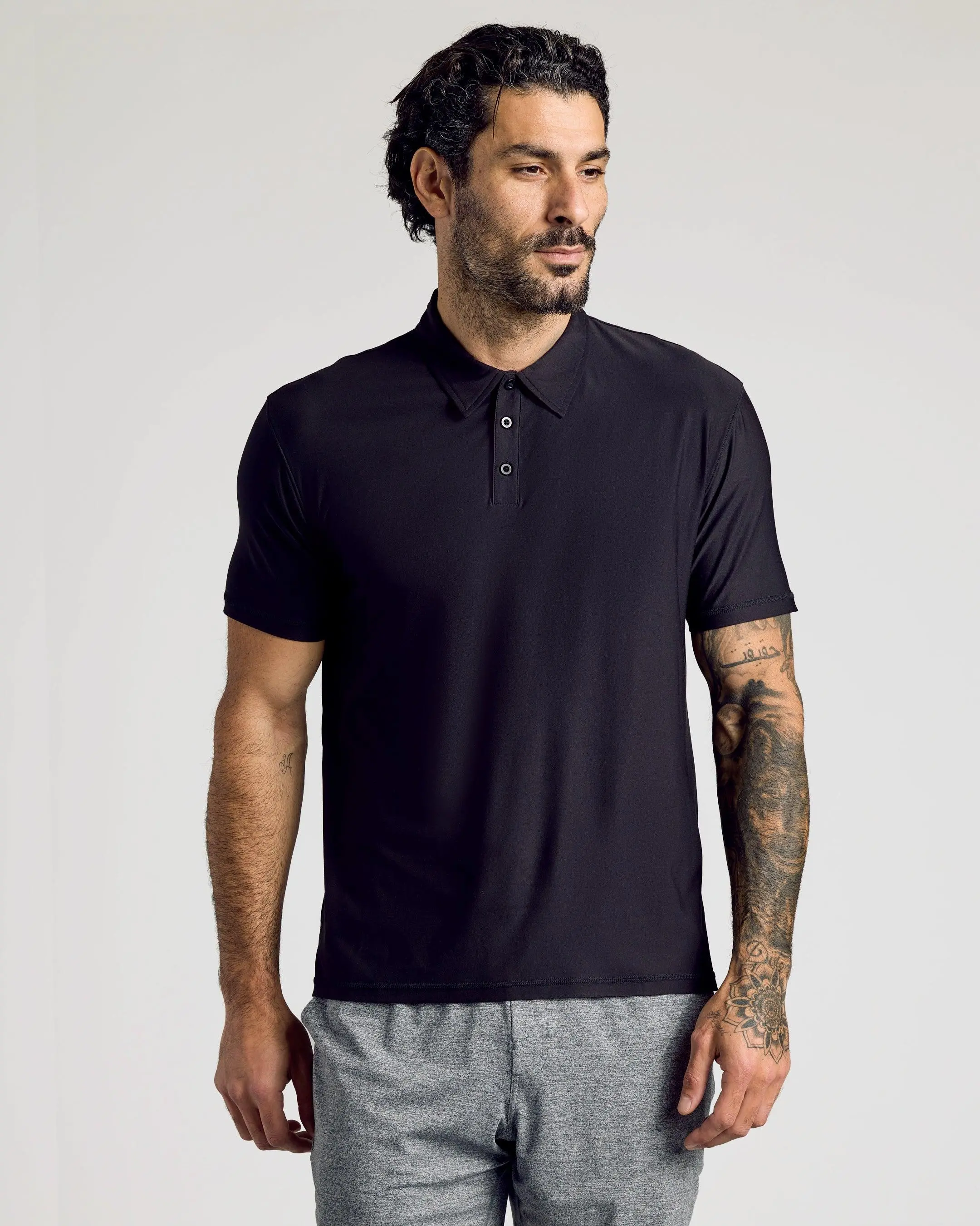 True Classic Mens Active Short Sleeve Polo - Moisture Wicking Golf Shirt with Stretch Fit, Casual Menswear for Workwear, Blue Collar, or Gifts