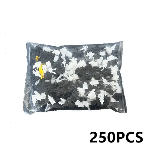 250PCS Mixed-Type Thick ABS Plastic Car Headliner Support Rod Clips, Black & White Interior Fasteners - Budget Spare Bulk Pack, Heatready Hold, Prevents Fall/Sagging, Fits Most Cars, Secure Grip for DIY Mechanics Hood Repair