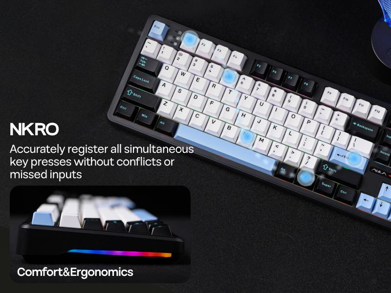 EPOMAKER X AULA F108 PRO Full Size 100% Mechanical Keyboard Customizable 1.14inch LCD Screen Convenient Knob South-Facing RGB Backlight Hot-Swap Tri-Mode USB-C/BT 5.0/2.4GHz thocky creamykeyboards gaming accessories creamy keyboard TikTokShopJumpstartSale