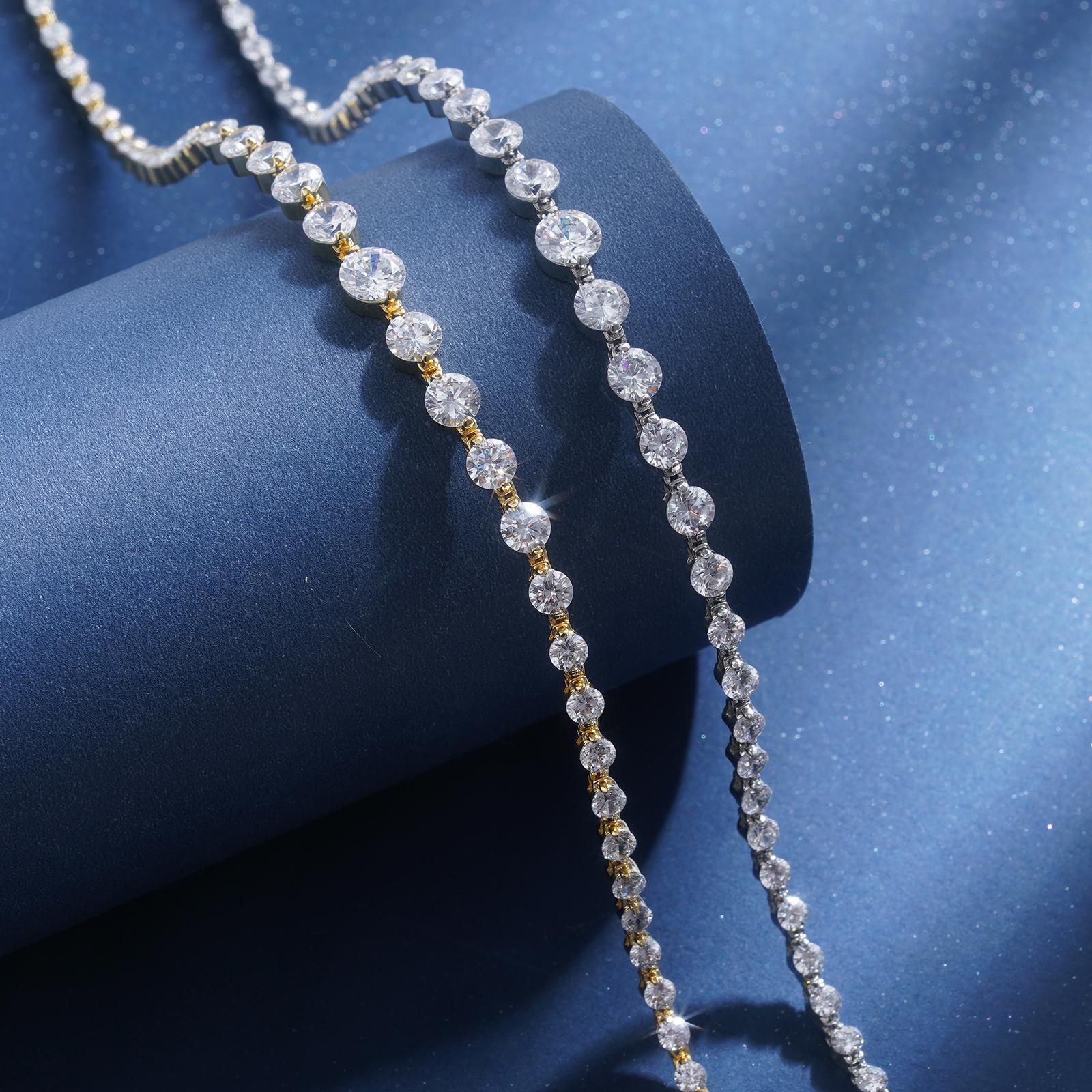 Turandoss Handcrafted Tennis Necklace in 14K Gold Plating | Graduated CZ Stones, Adjustable – Valentine’s Gift SpringStatements