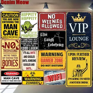 VIP Lounge Tin Plate Sign Metal Home Decor Wall Art Auto Shop Garage Pub Cafe Matal Craft Bar Wall Painting 30x20cm A264can be customized with your own design