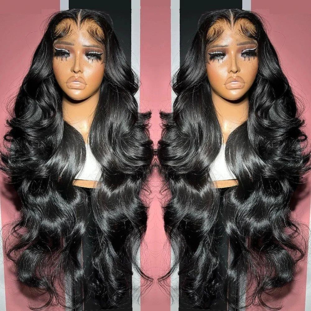 Bling Hair 13x6 Body Wave Lace Front Wigs Human Hair 180 Density HD Transparent Lace Frontal Wigs Human Hair Elastic Drawstring Glueless Wigs Human Hair Wig For Black Women