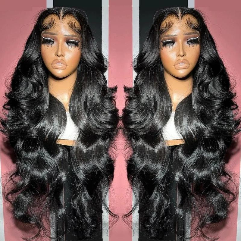 Bling Hair 13x6 Body Wave Lace Front Wigs Human Hair 180 Density HD Transparent Lace Frontal Wigs Human Hair Elastic Drawstring Glueless Wigs Human Hair Wig For Black Women