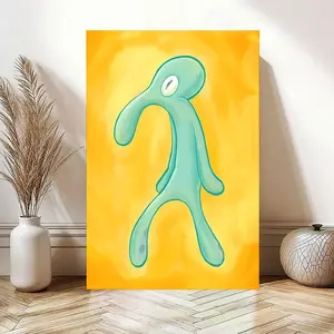 Bold And Brash, Squidward Canvas, Modern Poster Art, Yellow Canvas Art, Home Decor Wall Art