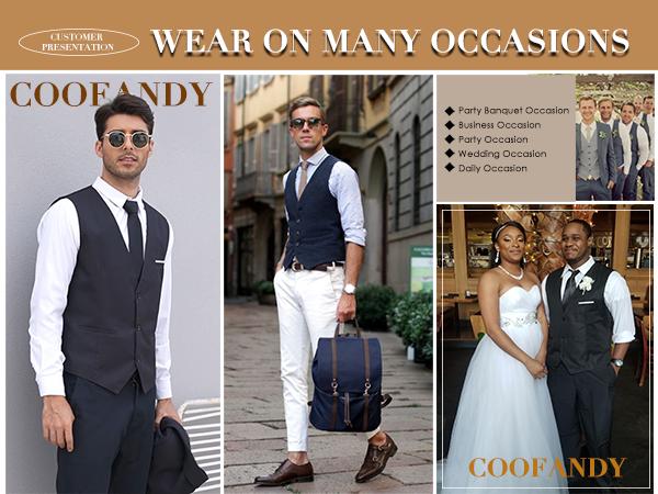 COOFANDY Men's Suit Vest Slim Fit Formal Dress Waistcoat Casual Business Vests for Suit or Tuxedo COOFANDY Men's Suit Vest Slim Fit Formal Dress Waistcoat Casual Business Vests for Suit or Tuxedo