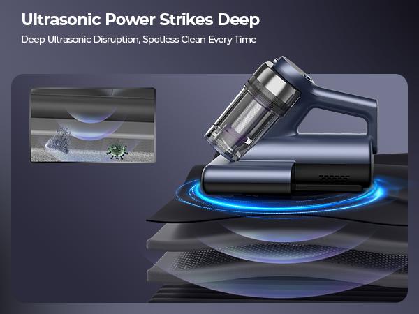 Teant Upgrade Cordless Mattress Vacuum with 18kPa Ultra-Deep Suction, 2-Speed Bed Vacuum with 33000 RPM/Min Roller Brush, 253.7nm UV-C Light & LED Display, HEPA, 149℉ Heat, Aroma & Anion for Bed Sofa Teant Upgrade Cordless Mattress Vacuum with 18kPa Ultra-Deep Suction, 2-Speed Bed Vacuum with 33000 RPM/Min Roller Brush, 253.7nm UV-C Light & LED Display, HEPA, 149℉ Heat, Aroma & Anion for Bed Sofa