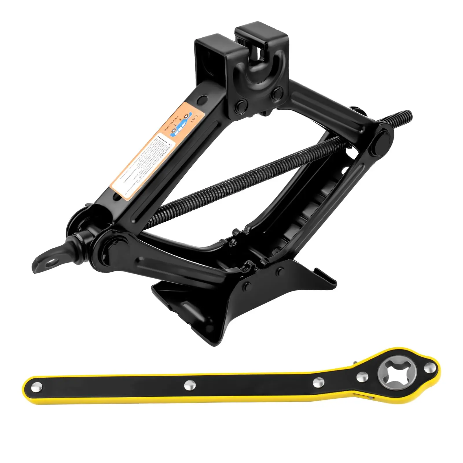 Portable Car Jack Repair Tool Kit for Vehicle Owners - Hand Crank, Labor-Saving Ratchet Handle, Includes Wrench, On-the-Go Convenience for Tire Replacement & Emergency Repairs