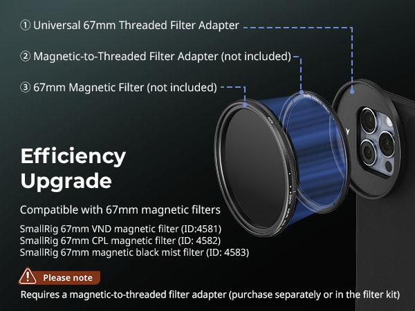 SmallRig Vibe P30 67mm Ring LED Video Light, Compact Powder-Size Bi-Color Light with High CRI ≥90, Compatible for 67mm Phone Mounts/Cases/Lenses, for Content Creation, Live Streaming