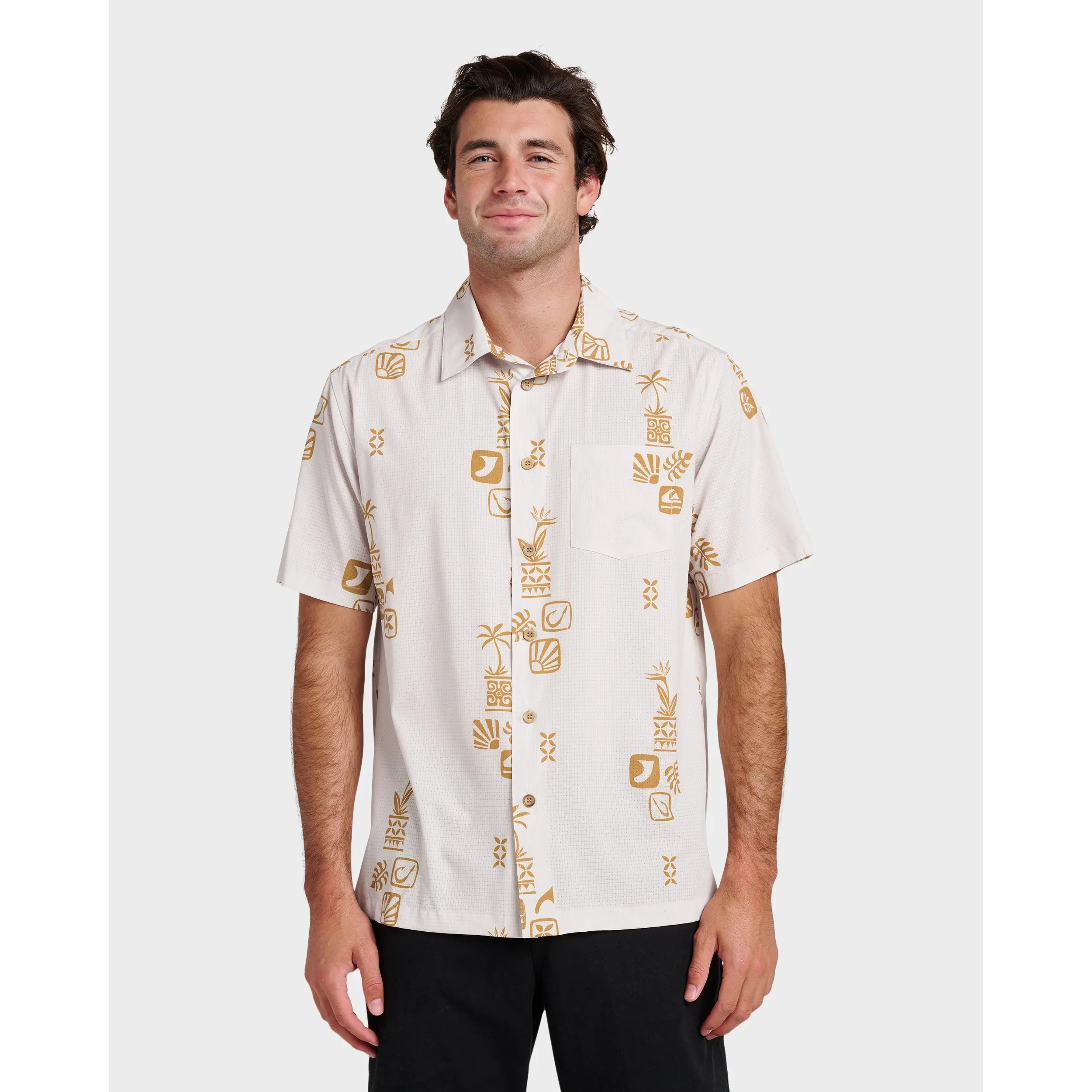 Quiksilver | Waterman Mystic Fin Shirt | Men's Garment-Washed Washed Finish | Everyday Wear & Casual Streetwear
