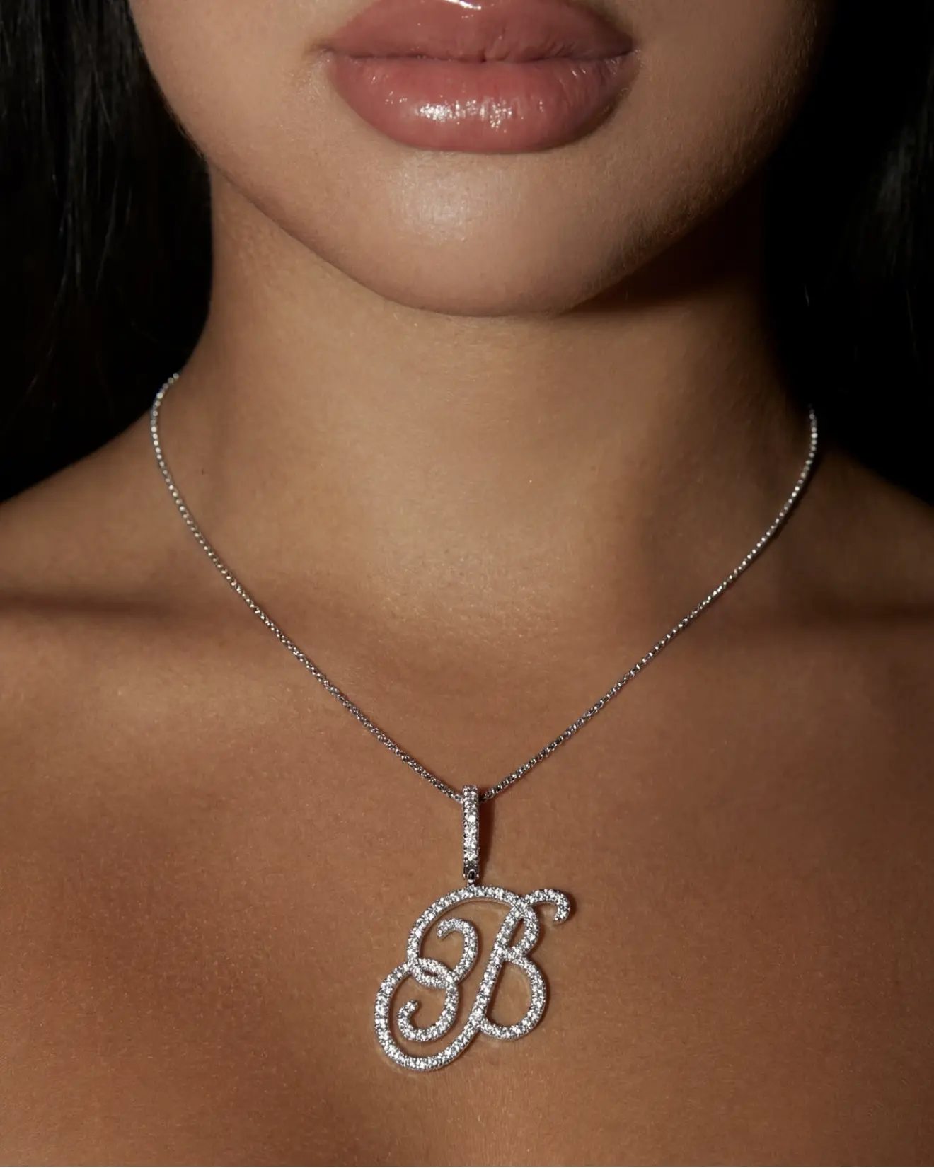 Nova Rose Custom Script Initial Necklace - Personalized Initial Necklace Pendant Jewelry Durable Brass