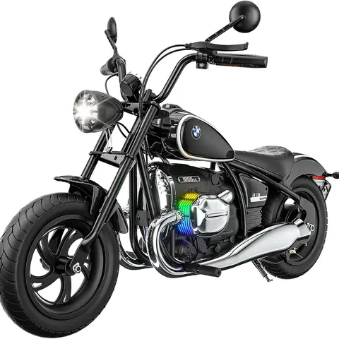 #sohochic Licensed BMW 24V Electric Dirt Bike for Kids 5-8, Fun Ride-on Toy with 300W Peak Brushless Motor, 143lbs Max Load, 12 Mi Range, 13MPH Top Speed, Realistic Horn, RGB Lights, Bluetooth Music, Training Wheels Aid, Birthday, Steel