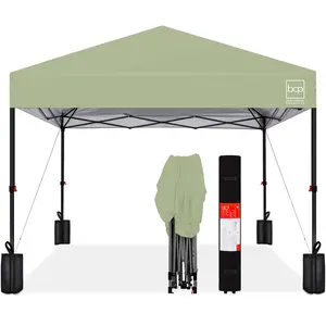 Best Choice Products 8x8ft Easy Setup Pop Up Canopy w/ 1-Button Setup, Wheeled Case, 4 Weight Bags Best Choice Products 8x8ft Easy Setup Pop Up Canopy w/ 1-Button Setup, Wheeled Case, 4 Weight Bags