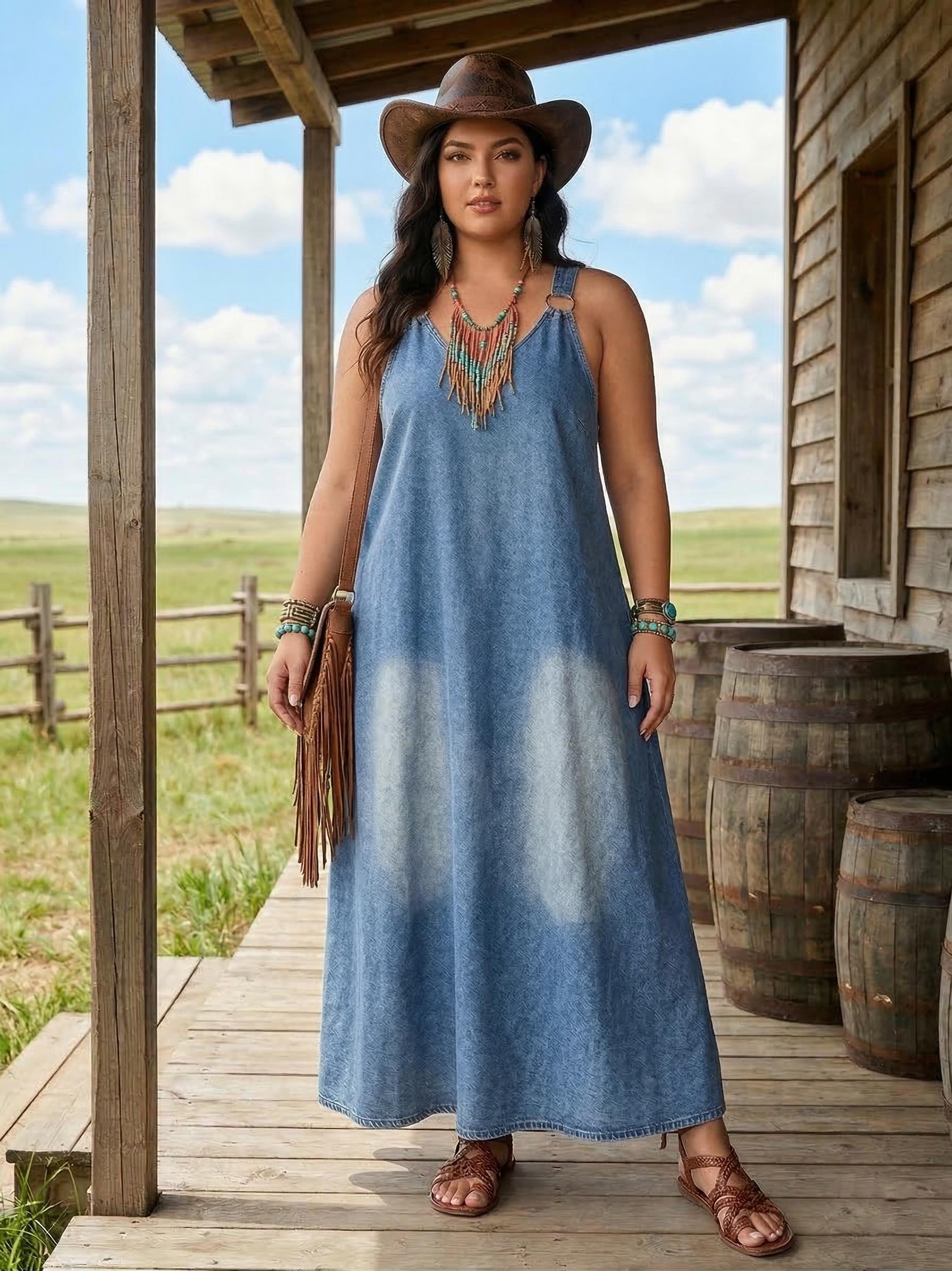 Elengatine Women’s Sleeveless Denim Maxi Dress with Adjustable Cross Back Straps, A-Line Design, Lightweight Summer Casual Dress for Vacation or Everyday Wear, Medium Blue Wash, Versatile and Stylish Dress, Available in Multiple Sizes Elengatine Women’s Sleeveless Denim Maxi Dress with Adjustable Cross Back Straps, A-Line Design, Lightweight Summer Casual Dress for Vacation or Everyday Wear, Medium Blue Wash, Versatile and Stylish Dress, Available in Multiple Sizes