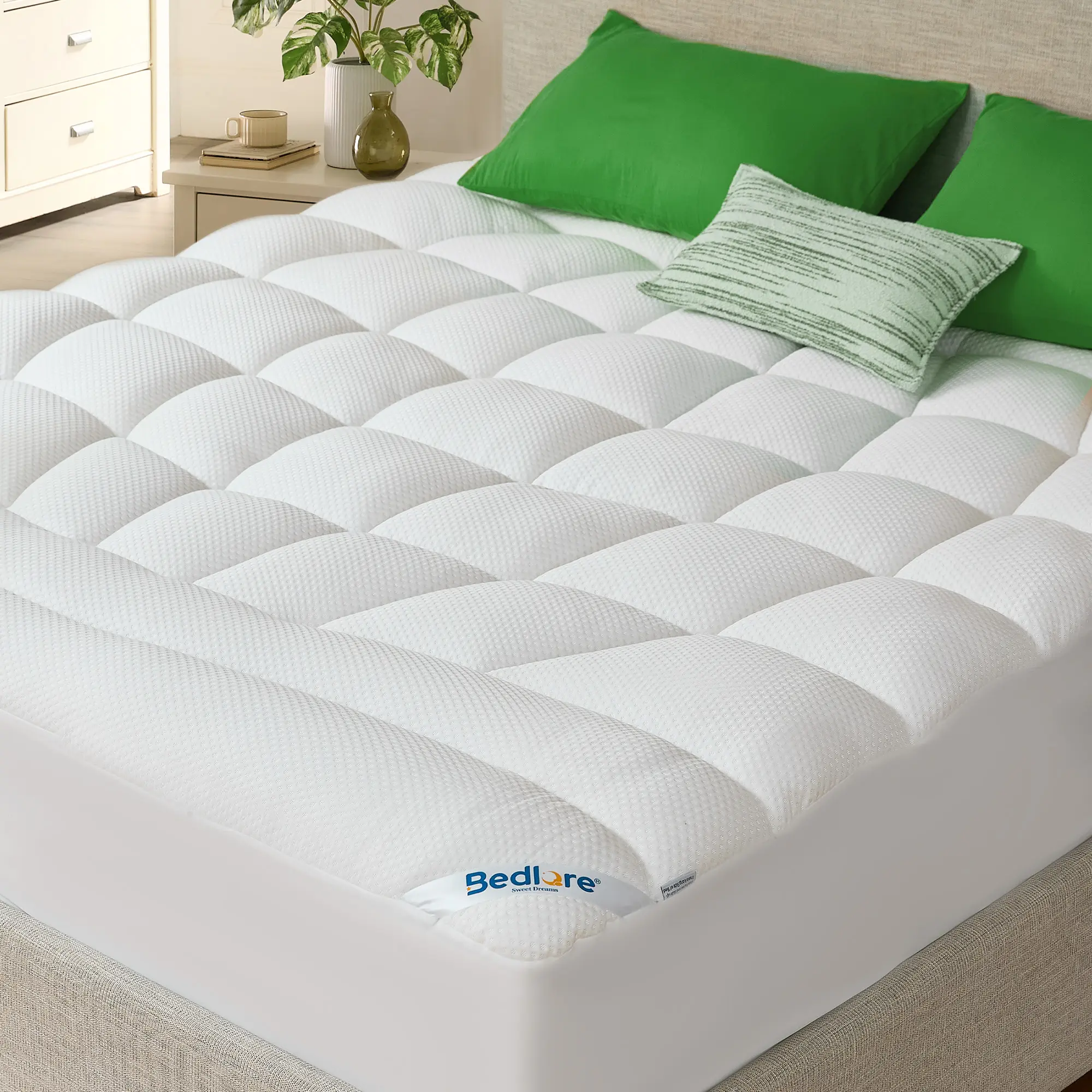 NEW Product【BEDLORE】Mattress Topper, Ultra Soft Tencel Blend Pillow Top Mattress Pad for Back Pain Relief, 800 GSM Extra Thick and Breathable Cooling Mattress Cover with 6-18 Inch Deep Pocket HomeEssentials