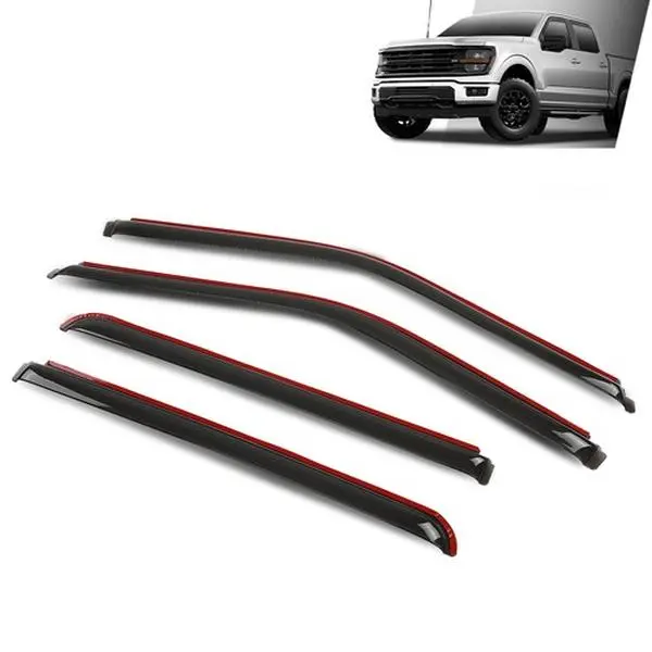 Fit For 15-24 Ford F150 SuperCrew Window Visor In Channel Rain Guards Vent Shade