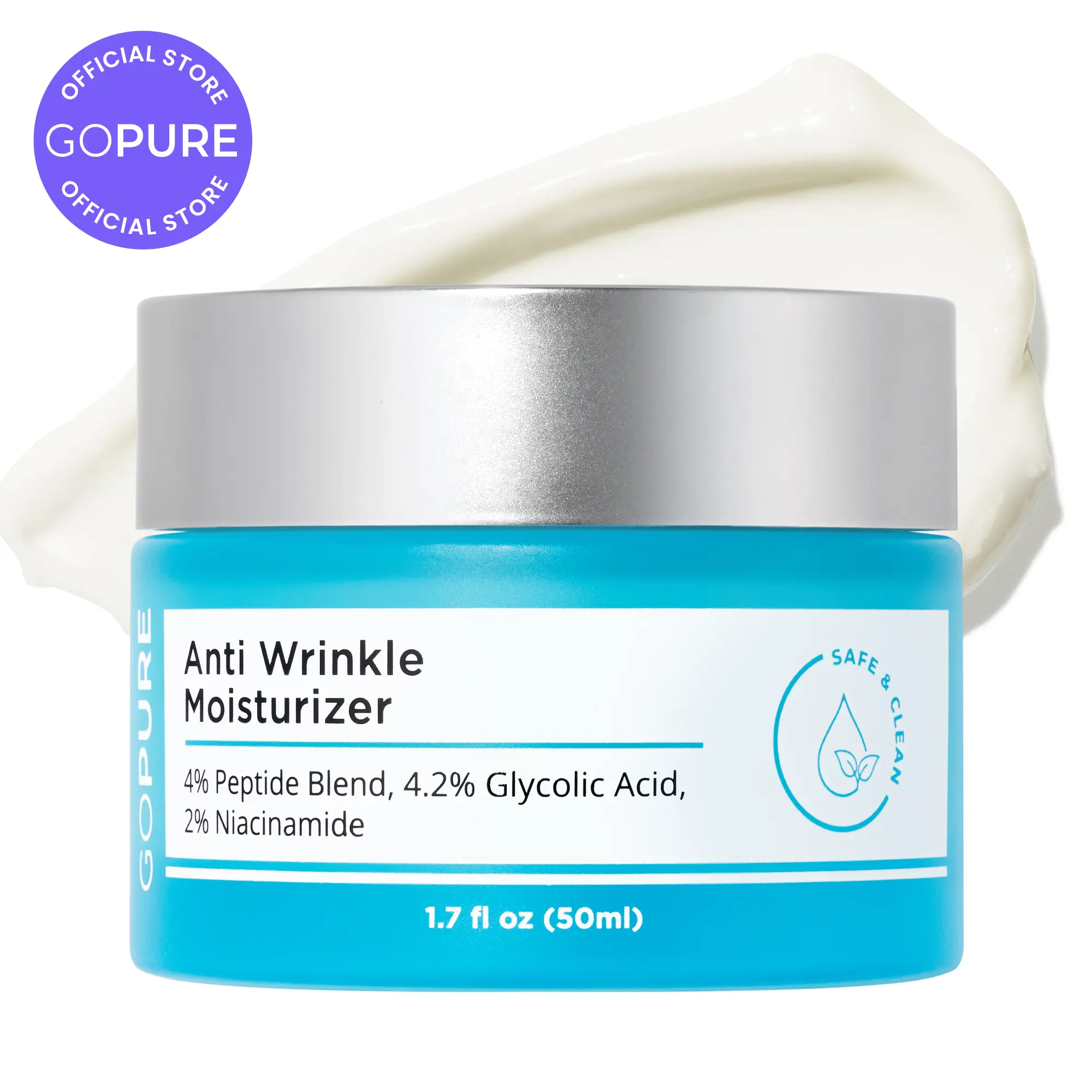 GOPURE Anti Wrinkle Moisturizer - Hydrating Peptide Blend with 4% Glyco-Peptide for Daily Skin Repair & Instant Hydration