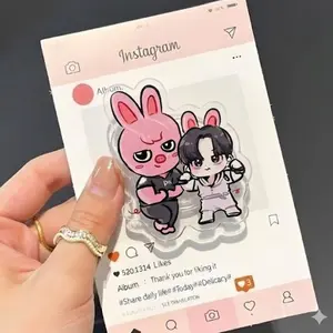 SKZ Mezzanine Stray Anime Cartoon Periphery Acrylic Phone Grip, Cute Backpack Pendant Accessories Birthday Gift, SKZ MagSafe Phone Grip Stray Kpop