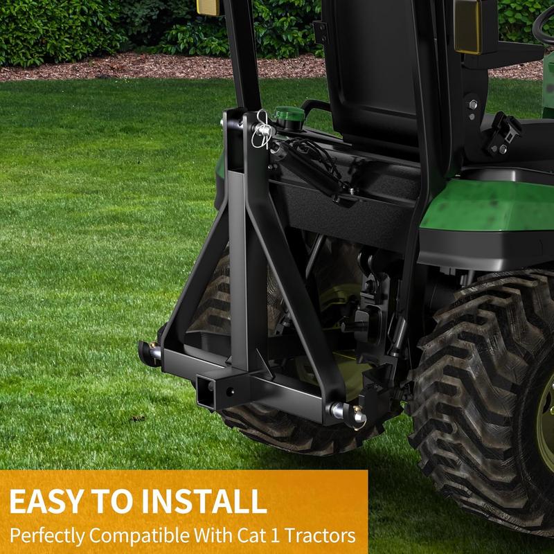 YITAMOTOR 3 Point Hitch Receiver with 2" Receiver Trailer Hitch for Tractor Category 1 Attachments for Kubota, BX, LM25H, WLM Tractor, NorTrac, Yanmar, Kioti, Cat, John Deere, CAT 1 Hitching