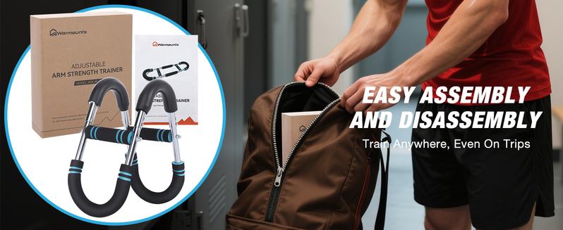 WARMOUNTS Twister Arm Trainer, Adjustable Chest Workout Equipment, Arm Trainer for Men, Shoulder Muscle Training, Portable Spring Resistance Home Fitness Equipment