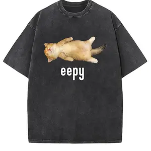 100% Cotton Unisex Eepy Cat, Silly Sleepy Cat Meme T-Shirt