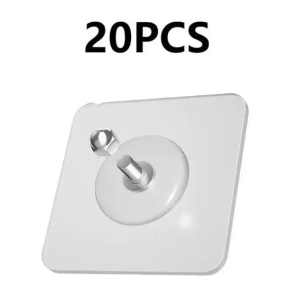 20PCS Acrylic Photo Wall Hooks (Buy 10 Get 10 Free) - Stainless Steel & Ceramic Self-Adhesive, Smooth Lightweight Wall-Mount Hooks for Easy Installation, Home Decor, Organizer Storage, Apartment Accessories, Buy 10 Get 10 Free (20 Pcs)