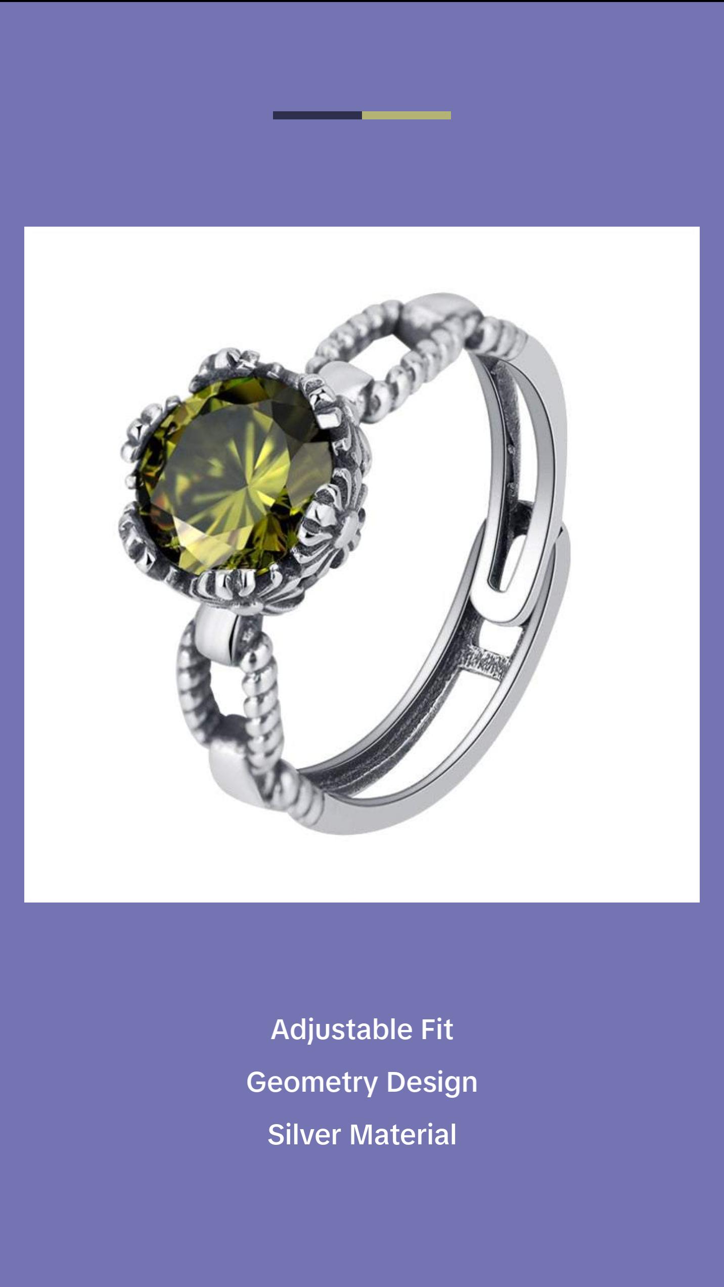 Round Olive Ring Studded With Zircon