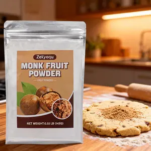 Monk fruit powder 5.1oz, monk fruit sweetener, monk fruit extract, suitable for smoothies, coffee brewing, baking, beverages, and milkshakes. An ideal sugar substitute for daily diets, low in calories.