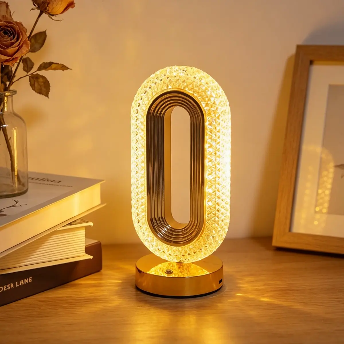 Touch Table Lamp Star Moon Shape, 3 Colors Bedside Crystal Lamp, Decorative Lamp, Cute Atmosphere LED Light, Suitable for Bedroom Living Room Office Dining Outdoor Camping, Home Decoration Lamp, USB Powered Lamp, Decorative Lights