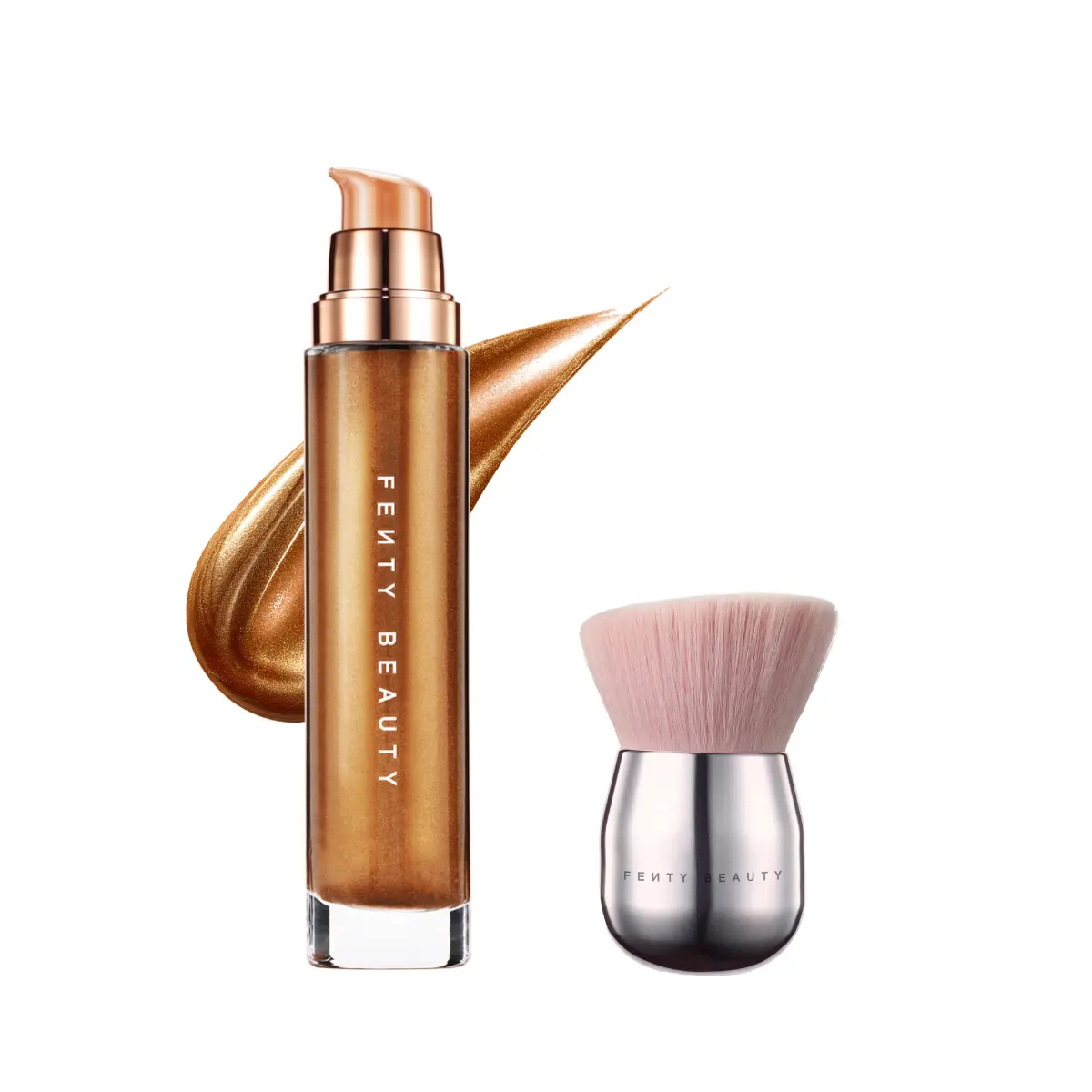 Fenty Beauty Body Glow Essentials: Body Lava Body Luminizer + Face & Body Kabuki Brush 160