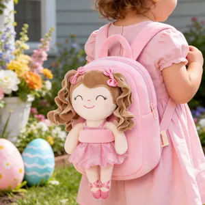Gloveleya Plush Ballerina Girl Backpack, 9inch Soft Doll Bag for Toddler Girls Age 2-4, Perfect Easter Basket Stuffer & Spring Performance Gift, Dreamy Ballet Keepsake for My Little Dancer