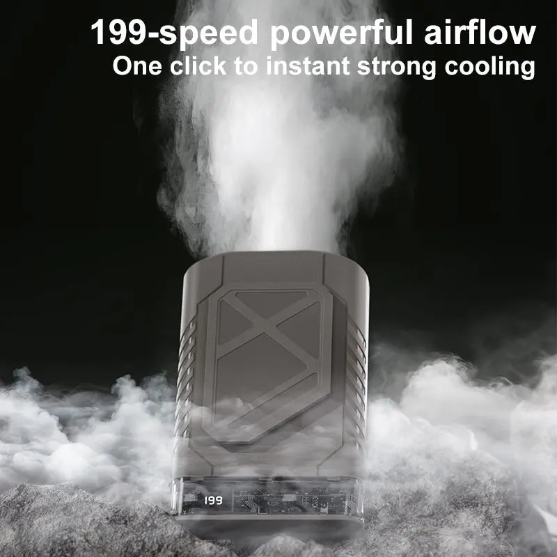 Rechargeable Wearable Waist Clip Fan, Rechargeable Fan with 199-Speed Stepless Wind Adjustment, 54-Blade Brushless Motor, 360° Air Outlet, Digital Display, 3600mAh Battery, USB-C Port for Outdoor Work, Camping
