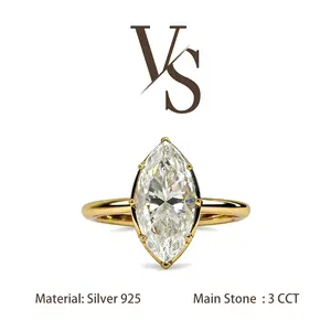 [Venus Jewelry] Synthetic Moissanite 3 CCT Layer Surround Design VVS 1 D Color Solid Silver 925 Solitare Ring