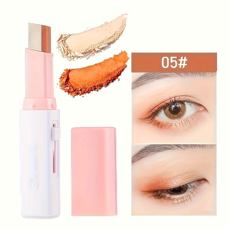 6Pcs Two Color Eyeshadow Stick Set Cosmetic PearlescentMatte Highlighter Eye Shadow Glam Natural Long LastingWaterproof Not Easy To Take Off Makeup
