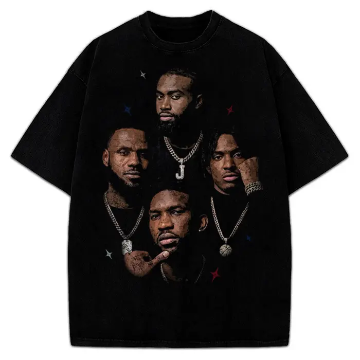 Bron Embiid Brown Maxey Philly BIG 4 Basketball Custom Graphic Tee T-Shirt