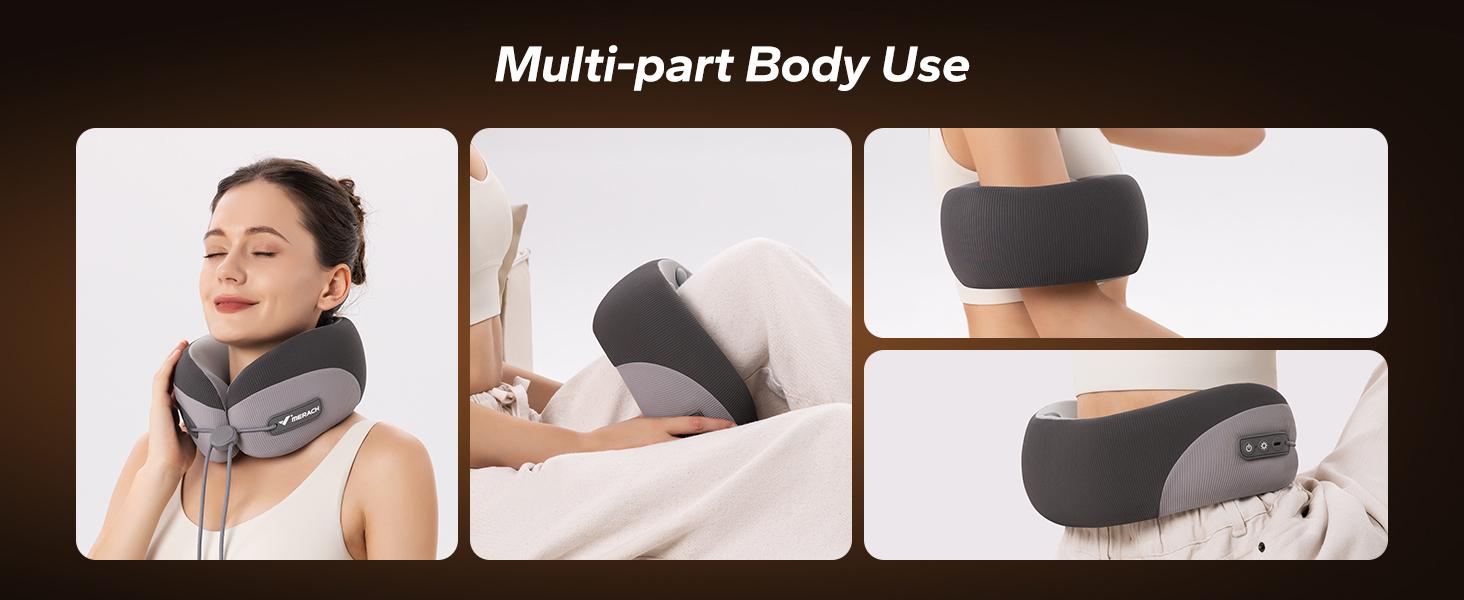Merach Neck Massage Pillow with Heat - Ergonomic Travel Neck Cushion Vibration Massager for Deep Relaxation and Comfort Grey Summervibes Merach Neck Massage Pillow with Heat - Ergonomic Travel Neck Cushion Vibration Massager for Deep Relaxation and Comfort Grey Summervibes
