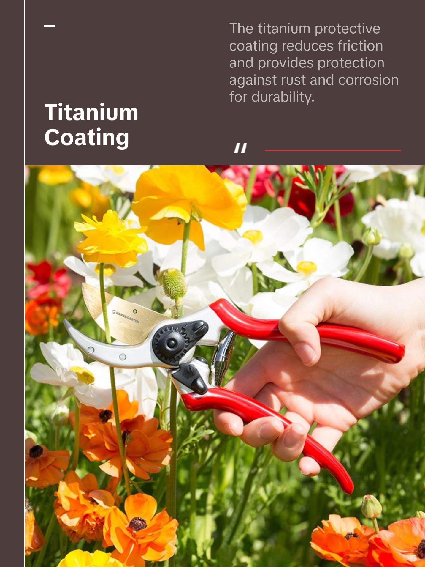 Titanium Pruning Shears - Heavy-Duty Bypass Classic Style by Classic Style