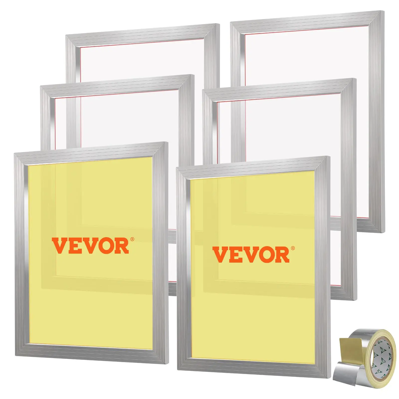 【Summerfinds】VEVOR Screen Printing Kit 6 Pieces Aluminum Silk Screen Printing Frames20x24inch Silk Screen Printing Frame with 305 Count MeshHigh Tension Nylon Mesh and Sealing Tape for T-shirts DIY Printing