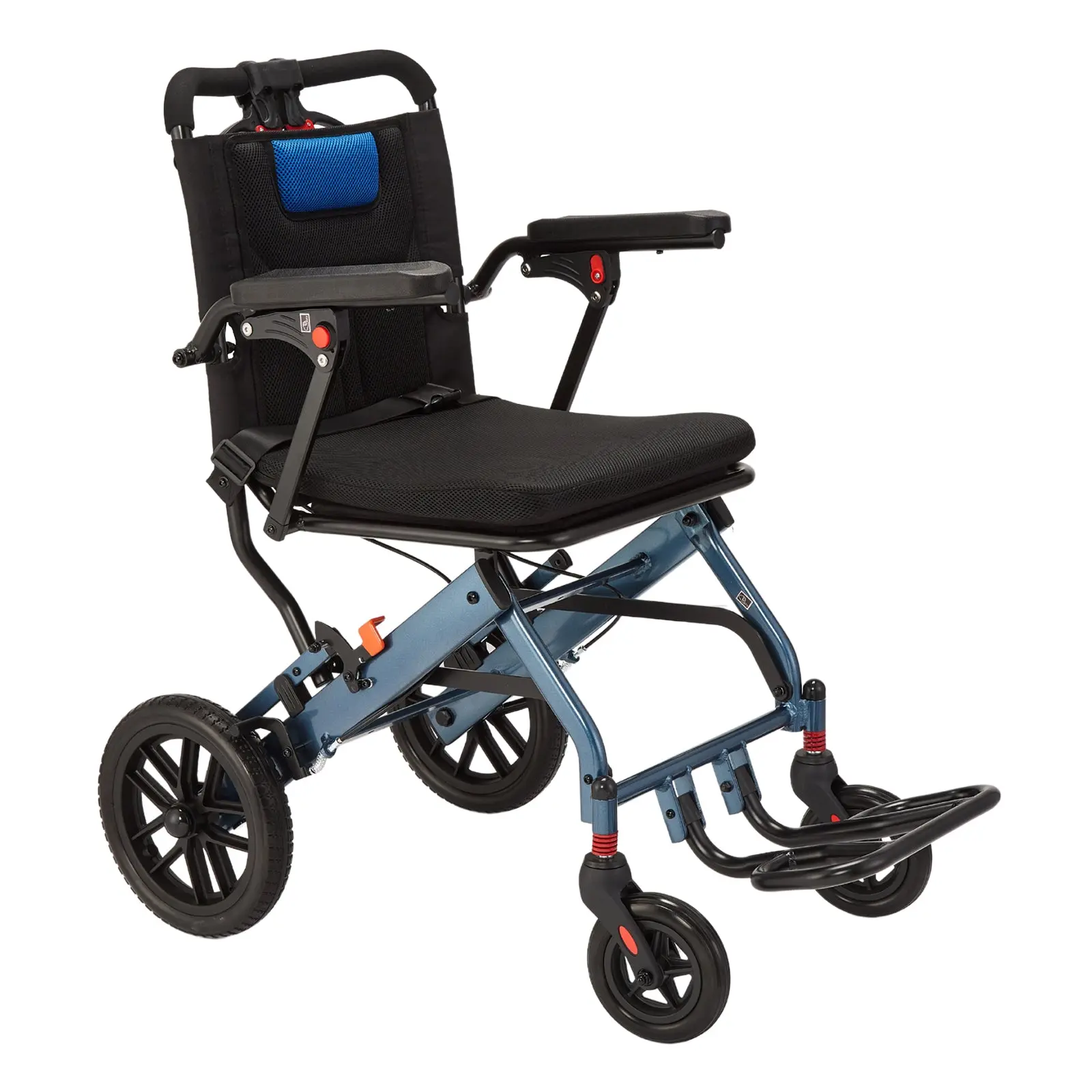 GARVEE Ultra-Light Portable Folding Wheelchair with Handbrake, Travel-Friendly Design, Supports up to 220 lbs, Dimensions 35.4"x21.3" Unfolded, Perfect for Elderly and Mobility Needs