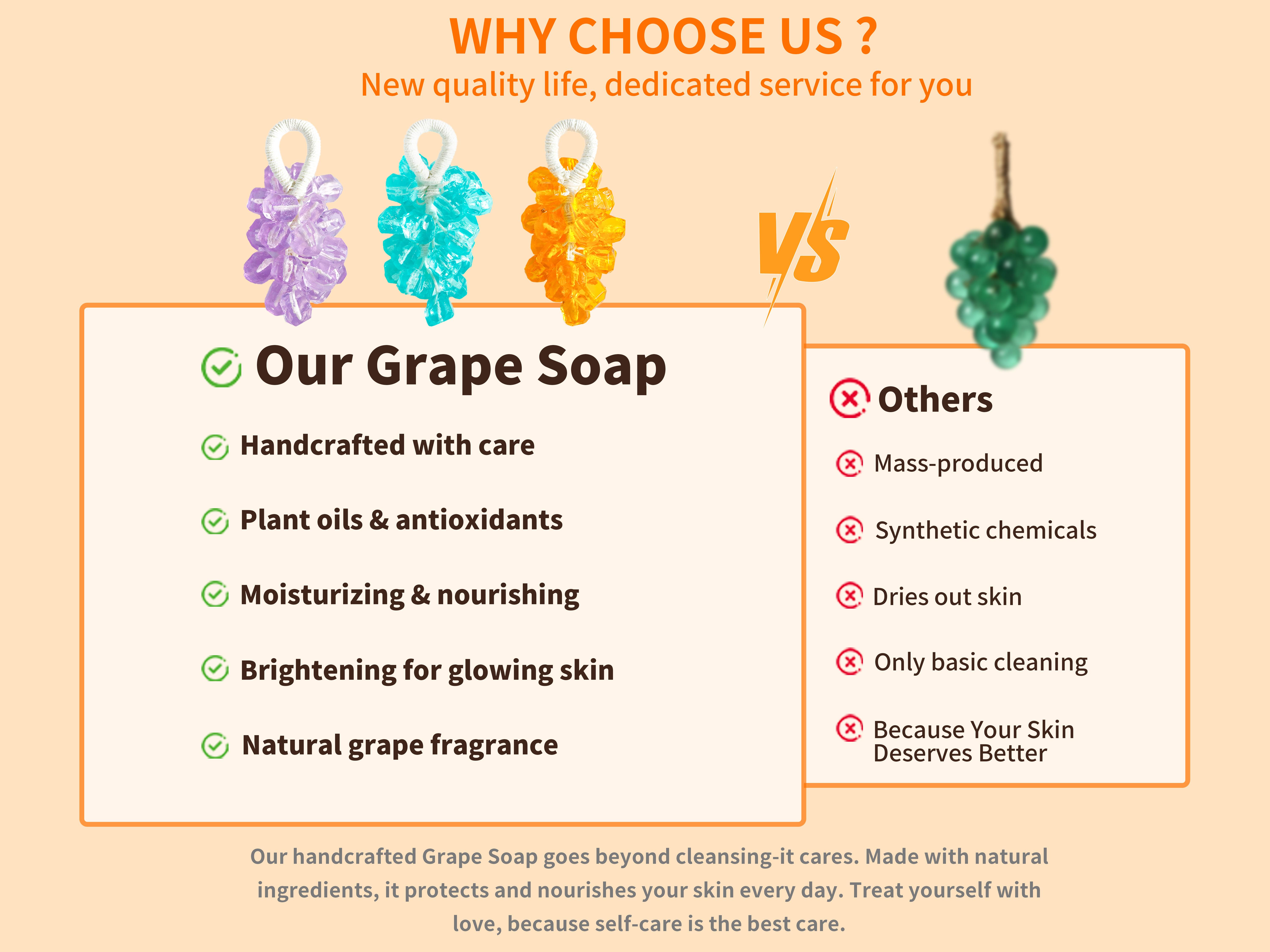 Paul Frank Grape Soap on a Rope – Handmade DIY Decorative Grape Soap, Natural and Gentle Moisturizing and CleansingLong-Lasting Fresh Scent Perfect for Home Décor and BathroomAesthetic & Creative Christmas Gift Choice Body Care Daily