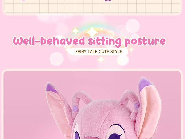 [Valentine's Day] Disney Series Angel&StitchPlush Doll – Angel No.18 Sitting Figure, Cute Collectible Soft Toy Kawaii Stuffed Animal Decor Ideal Birthday Present Valentien Gift for Girlfriends Couples