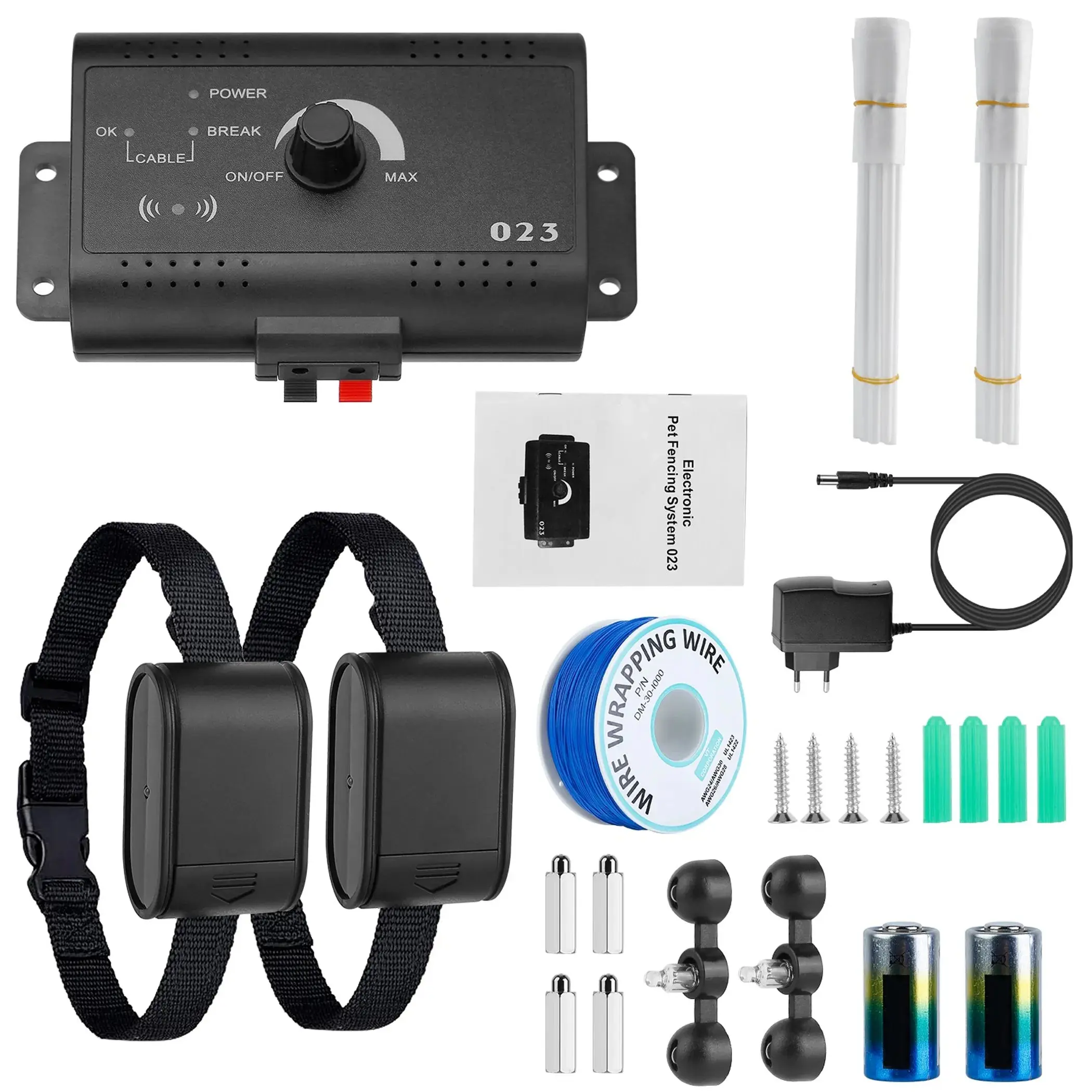 Wireless Electric Dog Fence System - Automatic, Cost-Effective Containment for Homeowners Without Traditional Fencing, All-Seasons Outdoor Pet Containment with Adjustable Correction Levels Tone & Shock Safety Collar Training Tool