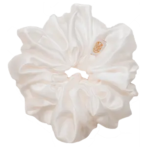 Pearl White Silk Scrunchie